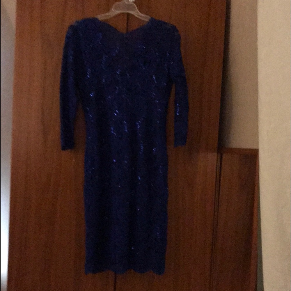 Bluelace and sequence  dress size 8 petite
